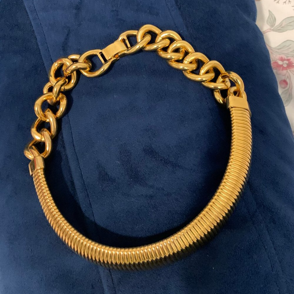 BCBG Gold Snake Choker Necklace